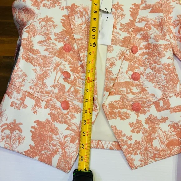💗”L’Agence” NWT Elegant & Beautiful Pink/Cream Printed Women's Blazer Size S💖 - Picture 15 of 17